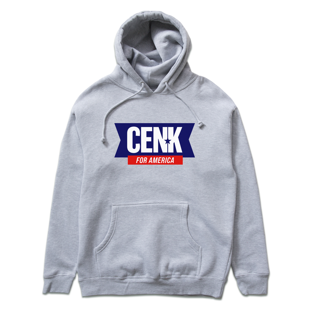 Cenk For America HEATHER GREY Pullover Hoodie